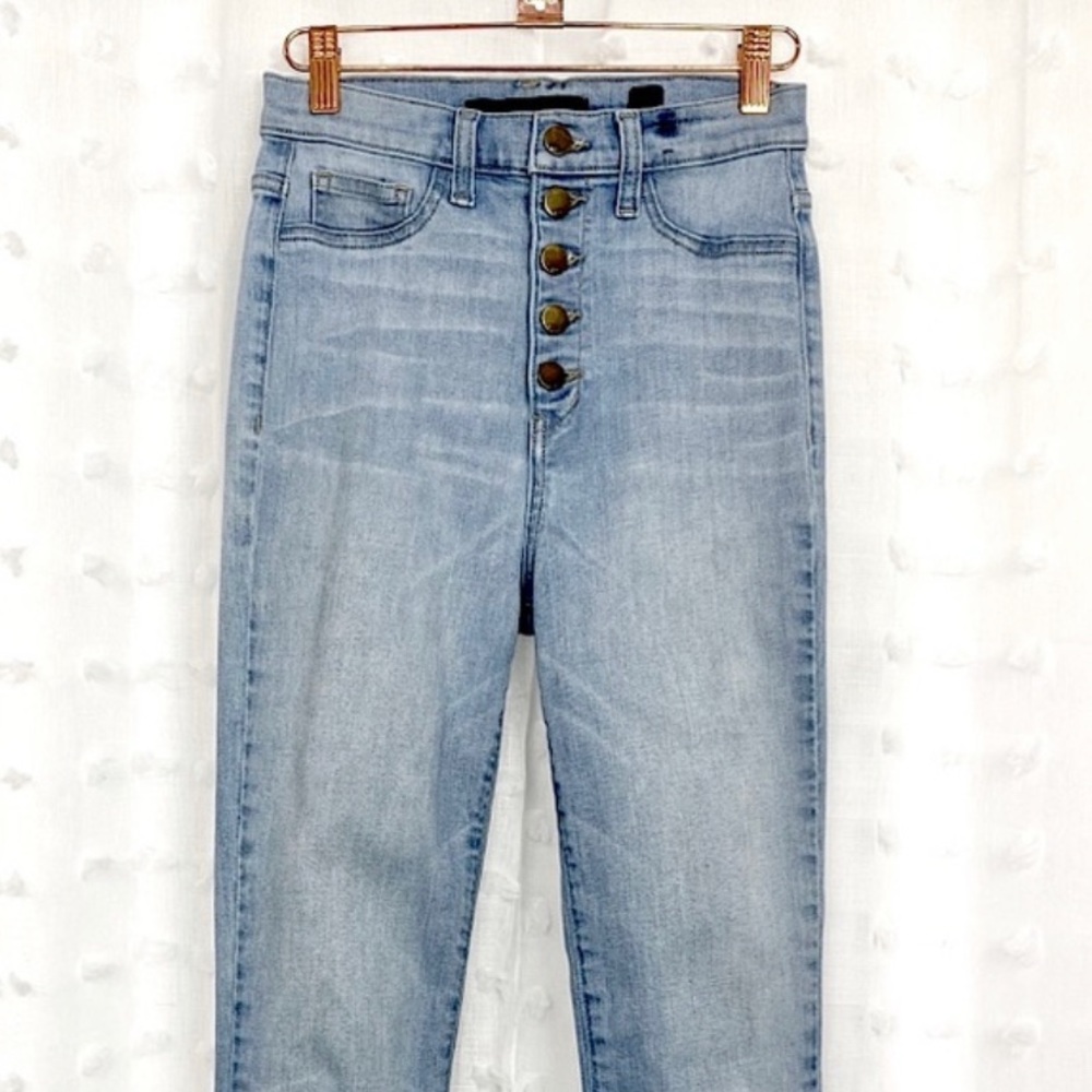 SP BlackLabel light wash high rise button fly jean